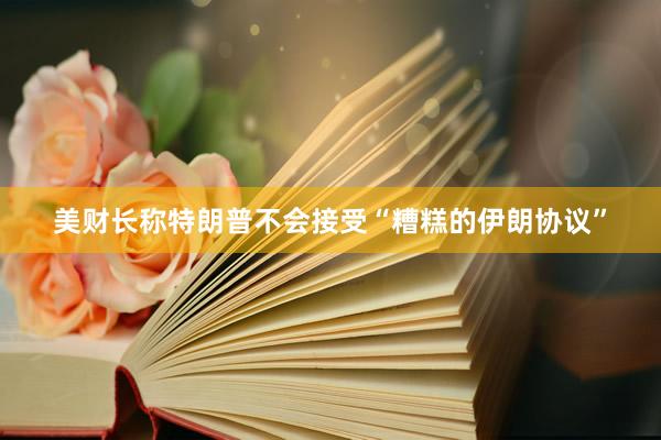美财长称特朗普不会接受“糟糕的伊朗协议”