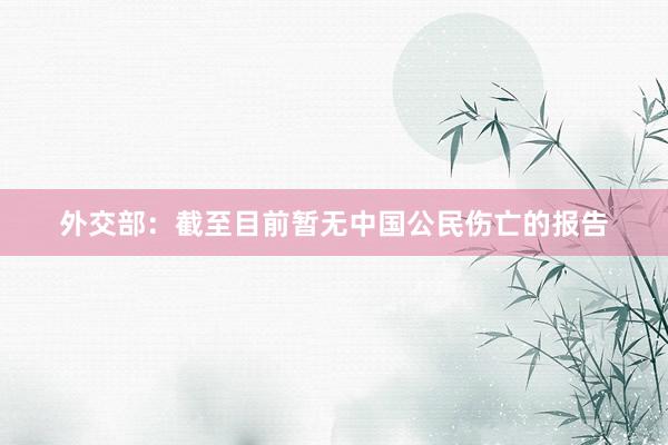外交部：截至目前暂无中国公民伤亡的报告