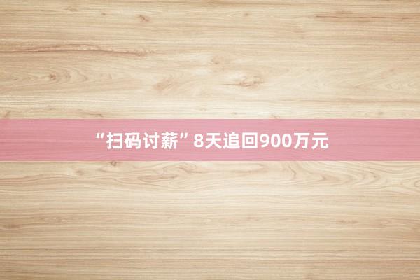“扫码讨薪”8天追回900万元