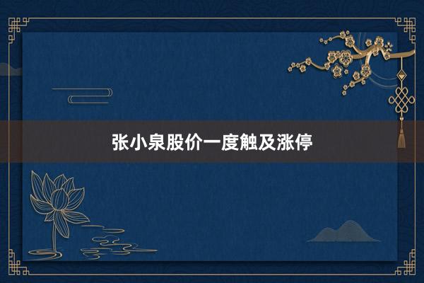 张小泉股价一度触及涨停