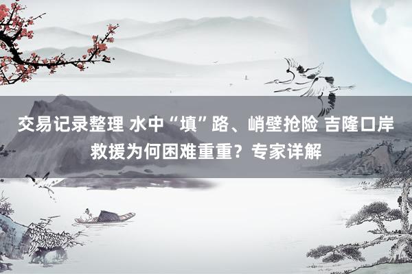 交易记录整理 水中“填”路、峭壁抢险 吉隆口岸救援为何困难重重？专家详解